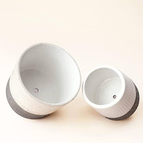 LA JOLIE MUSE Ceramic Plant Pots, Flower Pots for Indoor Plants, Set of 2 - Image 5
