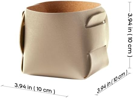 HOMIEAZICOZI 2-Pack Cork Leather Desk Accessories Storage - Pencil Pen Holder - Makeup Brush Holder Organizer - Stylish Addition to Home Decor (Champagne Gold) - Image 3