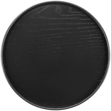 Wooden Serving Tray Round Wood Serving Tray Decorative Platter, 10.6 Inch Fit for Home Decor Kitchen Coffee Table Candle Holder, (Black) by YELARXI