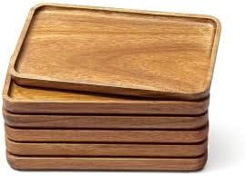 Small Wooden Mini Tray (7.5 x 4.1 inch) 6 Pack Rectangular by VSUINGO-StriveforPerfection