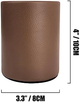 PU Leather Pen Holder Desk 3.94-inch Tall Pencil Cup Organizer - Image 4