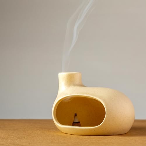 Ceramic Palo Santo Holder, Chiminea Incense Burner for Sage Sticks & Cones - Image 3