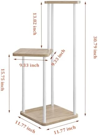 AZERPIAN Plant Stand Indoor Corner Tiered Plant Shelf 3 Tier Metal MDFBoard - Image 5