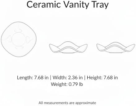 Ceramic Vanity Tray, Irregular Catchall Bowl for Jewelry and Keys, Modern Decorative Accent for Nightstand or Desktop, 7.7 x 7.7 Inches (1 PC) - Image 7