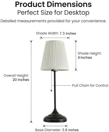 Modern Table Lamp for Bedroom, Black Bedside Lamp Nightstand Lamp - Image 4