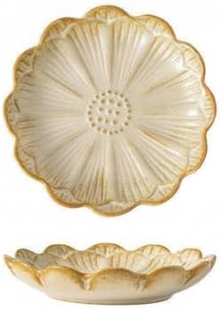 Petal Shaped Ceramic Jewelry Tray, Small Decorative Dish for Rings Earrings, Vanity Organizer for Nightstand Desk Bathroom (1 Piece) by Unknown