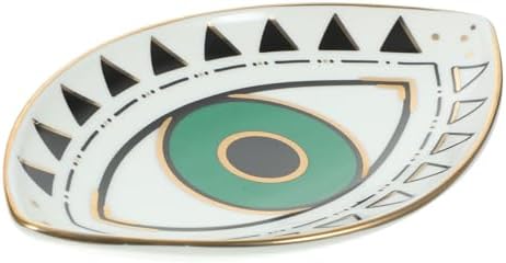 Eye Shape Ceramic Jewelry Tray Ring Holder Earring Dish Trinket Organizer Decorative Plate for Bathroom Kitchen Desktop Storage by CONGARTENO