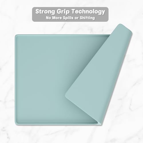 Rnivvi Silicone Coffee Mat, 16" x 24" Waterproof Raised Edge Coffee Bar Mats for Espresso Machine Station Accessories, Heat Resistant Dish Drying Pad for Kitchen Counter, Bar Decor Pad, Shadow Green - Image 5