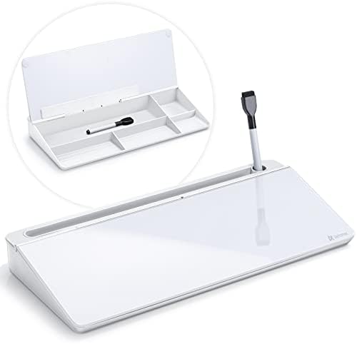 Varhomax Glass Desk Whiteboard with Storage, Desktop Organizer by Varhomax