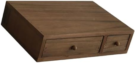 Wood Desk Box with Multiple Compartments Practical Wooden Desktop Organiser for Bookshelf or Countertop Display Wooden Desktop Planner by Fogun