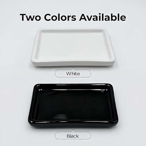 Square Minimalist Ceramic Ring Dish, Black Jewelry Tray for Women, Modern Vanity Decor & Organizer, Ideal Engagement Wedding Birthday Christmas Gift for Friend Sister - Image 6
