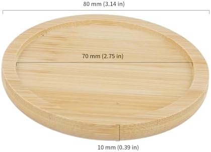 HOIGON 30 Pack Round Bamboo Coasters, 3 Inch Natural Wooden Coasters, Round Bamboo Tray Saucer Set for Drinks, Crafts, Succulents - Image 2