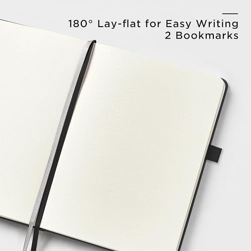 &And Per Se Dotted Journals Bulk 5-Pack, A5 Hardcover, 160 Pages 100gsm Thick Paper, Dotted Journal Supplies for Workshops, Art Classes, Creative Studio – 3 Sticker Sheets Each (Black) - Image 3