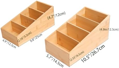 2 Pack Bamboo Food Pantry Organizers, 4 Section - Image 2