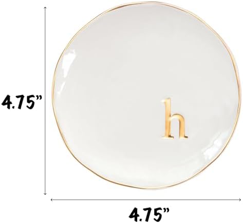 COLLECTIVE HOME - Ceramic Jewelry Tray, Decorative Trinket Dish for Rings Earrings Necklaces Bracelet Watch Keys, Birthday Mother's Day Christmas Gift for Women, 4.75", Glossy (h) - Image 2
