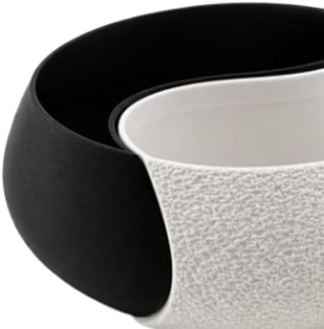 Yin-Yang Catch-All Tray - Black & White Ceramic Organizer | Zen Desk Decor - Image 6