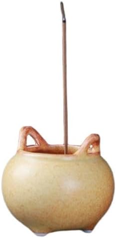 Incense Holder Modern Minimalist Circular Incense Stick Burner for Cones or Sticks for Yoga & Meditation, Enhance Atmosphere,Ceramic Ash Catcher Yellow by Warmself
