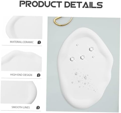 Zerodeko Ceramic Jewelry Tray Plate Ring Dish Trinket Dish Dessert Plate Salad Sushi Tray for Home Bedroom Kitchen - Image 3