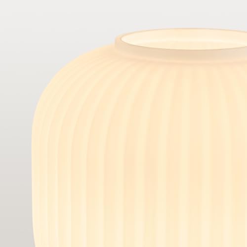 Mid Century Modern Table Lamp, 8" Globe White Glass Lamp Plug in - Image 3