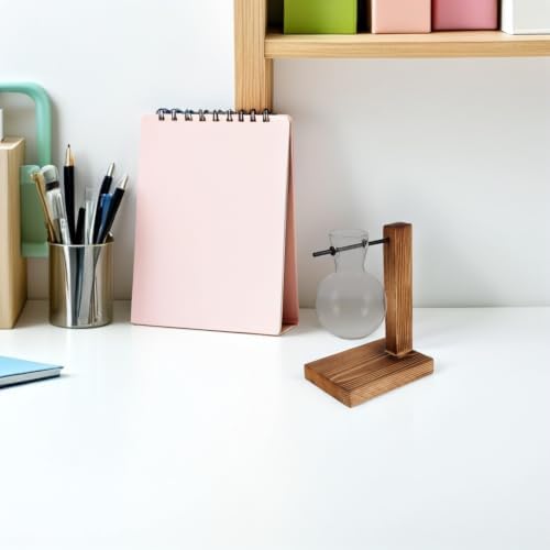 Wood Hydroponic Glass Vase with Stand for Plant Propagation - Image 6