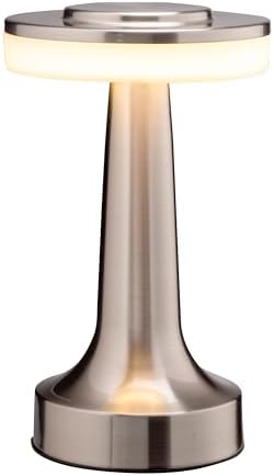 O'Bright Dome Cordless Rechargeable LED Mushroom Table Lamp, Silver by OBright
