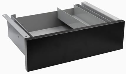 Desky Minimal Under Desk Drawer – Slim Pull-Out Metal Storage Organizer for Sit-Stand Desks, Smooth Glide, Space-Saving Design, Easy Mount, Black & Grey Frame by Desky