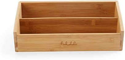 Bookaholic Desk Organizer 2 Tier Bamboo Desk Storage for Office Supplies, Toiletries, Crafts, Great for Desk, Vanity, Tabletop in Home or Office - Image 3