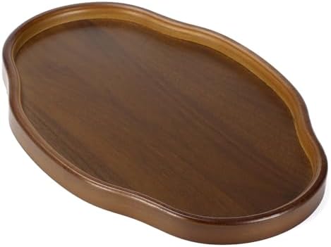 Bamboo Wood Serving Tray, 14.57 Inch Irregular Decorative Serving Trays Platters for Home,Party,Coffee Table,Dining Table & Countertop by Unknown