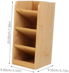 Wooden Desk Organizer for Pens and Pencils, Brown Minimalist Office Holder - Image 2