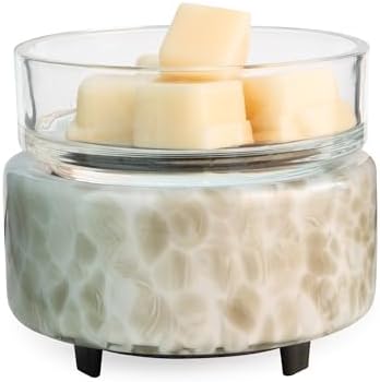 Candle Warmers ETC 2-in-1 Candle and Fragrance Warmer for Warming Scented Candles or Wax Melts and Tarts with to Freshen Room, Swirl by CandleWarmersEtc