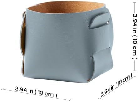 HOMIEAZICOZI 2-Pack Cork Leather Desk Accessories Storage - Pencil Pen Holder - Makeup Brush Holder Organizer - Stylish Addition to Home Decor (Light Blue) - Image 3