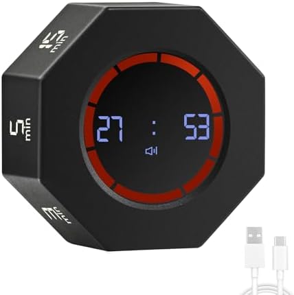 Rechargeable Pomodoro Timer, Small Gravity Timer (Space Gray) by Unknown