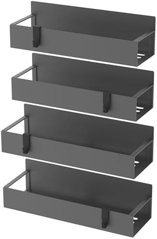 HuggieGems Metal Magnetic Spice Rack for Refrigerator Dark Gray, 4 Pack - Image 6