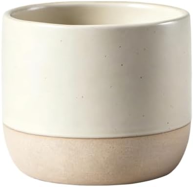 Japanese Ceramic Mug, Vintage Tea Cup, 12oz Cup, No Handle Drinking Cup for Cold Brew, Iced Coffee, Latte, Tea (Beige) by Unknown