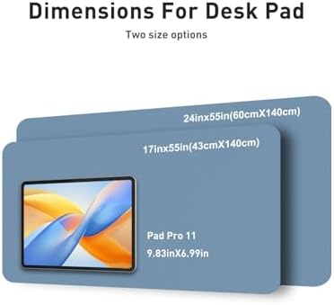 Aothia Faux Leather Desk Mat - Non-Slip PU Leather Desk Blotter, Waterproof Writing Surface, Large Desk Pad for Office & Home (Denim Blue, 55" x 17") - Image 5