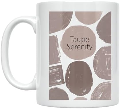 Taupe Serenity Minimalist Design - Neutral Aesthetic Lover - 11 oz White Ceramic Coffee Mug - Calm and Textured Style by Unknown