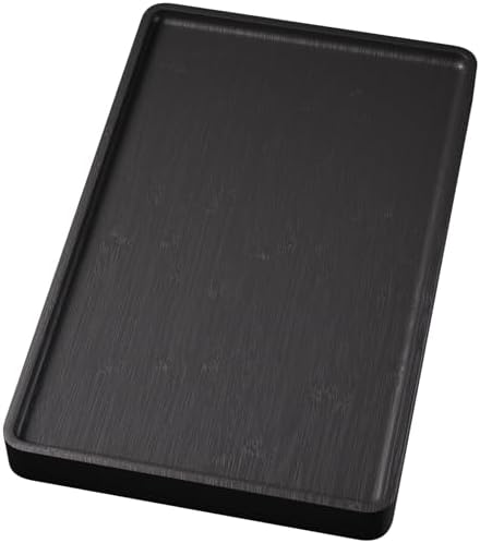 VERTORGAN Bamboo Serving Tray,15.8x9.8 Inch Trays,Home Decor(Black) by VERTORGAN