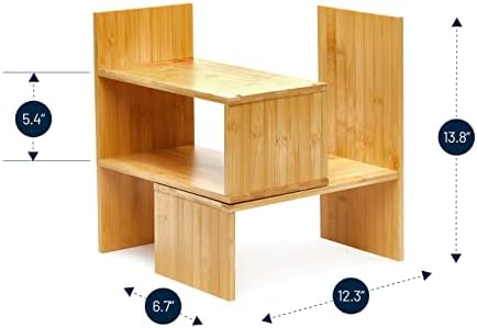 Natural Bamboo Desktop Organizer, Attractive Design, Stand Shelf for Books - Image 4