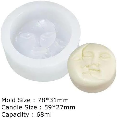 Candle Molds - Silicone Mold for Candles Making, DIY 3D Moulds for Soy Wax, Beeswax, Scented Candle, Valentine's Day Gifts (Moon) - Image 5