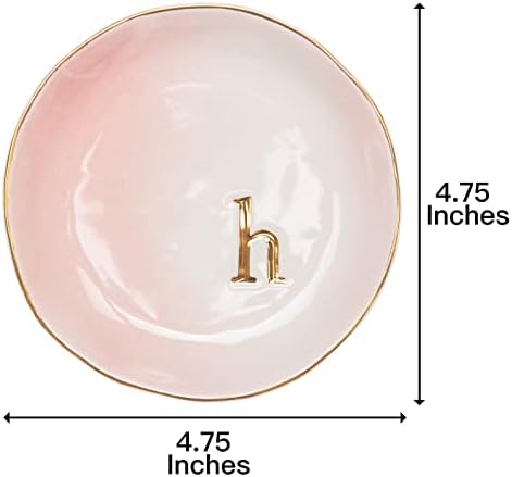 COLLECTIVE HOME - Ceramic Jewelry Tray, Decorative Trinket Dish for Rings Earrings Necklaces Bracelet Watch Keys, Birthday Mother's Day Christmas Gift for Women, 4.75", Colored Surface (H) - Image 2