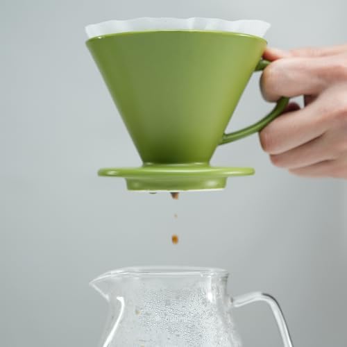 Artisan Series Coffee Dripper Made of High Fired Ceramic Material, Size 02, Ceramic Pour Over Coffee Maker Filter, Coffee Slow Brewing Accessories for Home, Office and Cafe, Green - Image 5