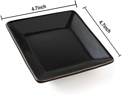 HANKOR Ceramic Jewelry Dish Tray, Decorative Trinket Tray Holder for Ring Earring Key, Gift for Women Girls, 4.7inch, Black - Image 7