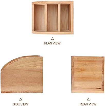 Vintage Wooden Mail Sorter Rustic Wood Desk Organizer With 3 Compartment Wood Caddy Media Basket for Desktop, Tabletop or Counter Good for TV Remote Holders Mailbox Home Decor Office Supplies Storage - Image 3