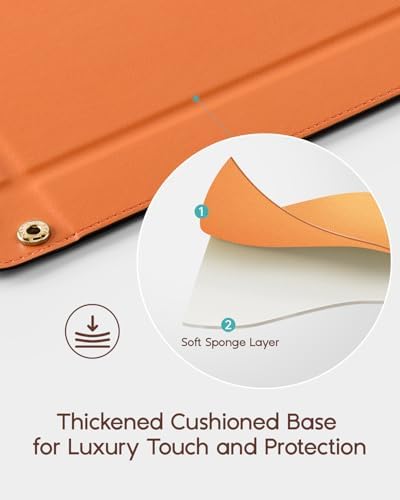 VLANDO Travel Valet Tray, Foldable PU Leather Catchall Tray, Orange Black - Image 4