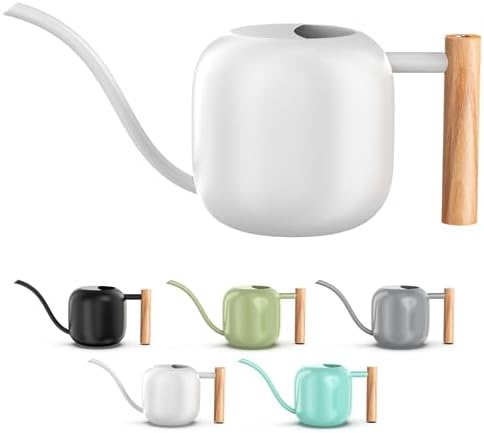 Green Moon 1.2L/41oz Metal Metal Watering Can with Long Spout, White by GreenMoon