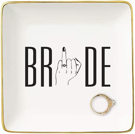 NZY Funny Engagement Gift for Bride,Newly Engaged Gift for Woman,Future Mrs,Bride to Be-Bridal Shower Gifts-Bachelorette Party Present for Women-Wedding-Ceramic Jewelry Tray Trinket Holder Ring Dish by NZY