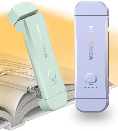 2-Pack,Rechargeable Book Lights for Reading in Bed,Mint+Light Lilac by HIONXMGA