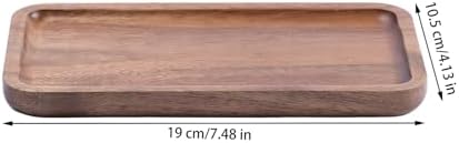 Small Acacia Wood Serving Trays, Rectangular Wooden Platters - Image 2