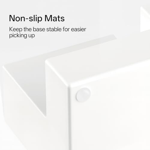 HBlife Acrylic Pen Holder for Desk, 3-Compartment Small Desk Organizer, White Office Supplies Desk Accessories with Sticky Notes Holder Stores Post It Notes 3X3 for Office, Home and School - Image 4