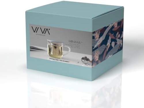 VIVA Minima Eva Glass Tea Cup with Infuser and Lid, 14 oz, Hazy Blue - Image 5